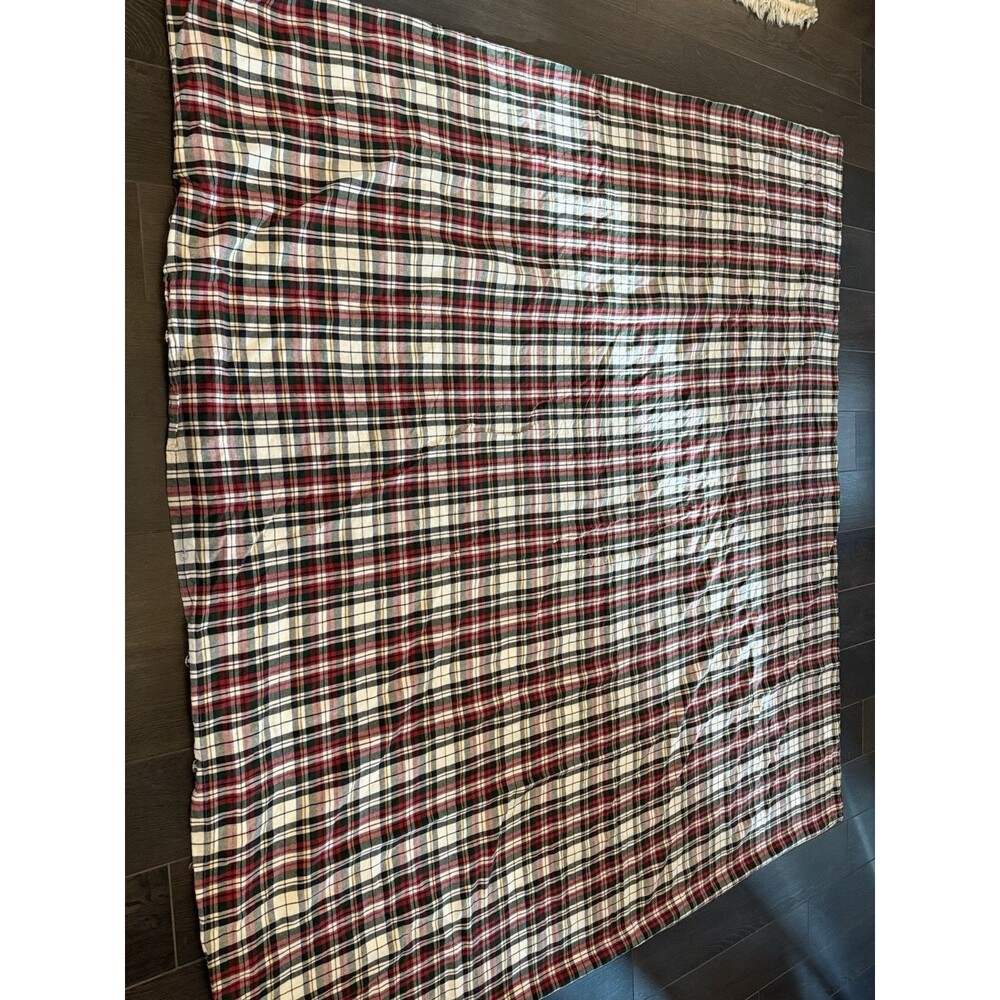 Pottery Barn Full/Queen Duvet Cover + 2 Pillowcases Denver Red Tartan Plaid Xmas - Picture 8 of 14